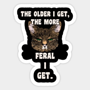 Funny Old Sarcastic Birthday Cat Sticker